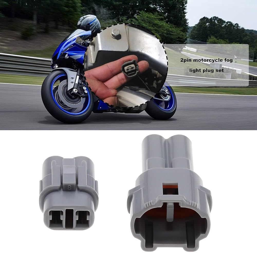 eMagTech 2 Sets 2Pin Motorcycle Connector Kit Compatible
